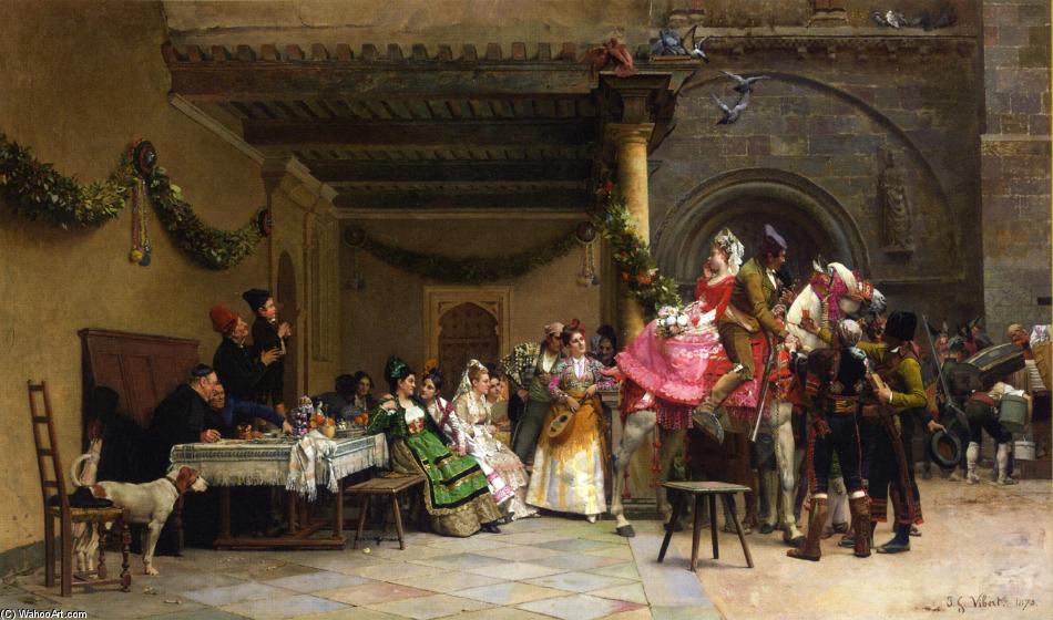 Order Art Reproductions The Departure of the Newlyweds, 1873 by Jean Georges Vibert | ArtsDot.com