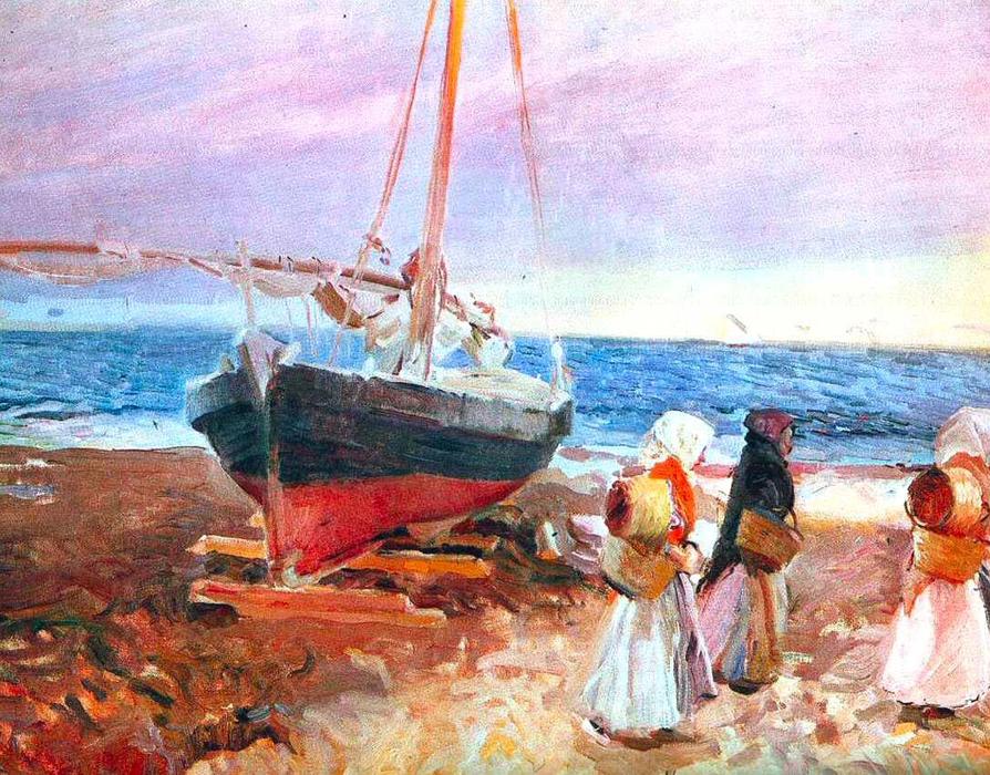 Order Oil Painting Replica Fisherwomen on the Beach, Valencia, 1903 by Joaquin Sorolla Y Bastida (1863-1923, Spain) | ArtsDot.com