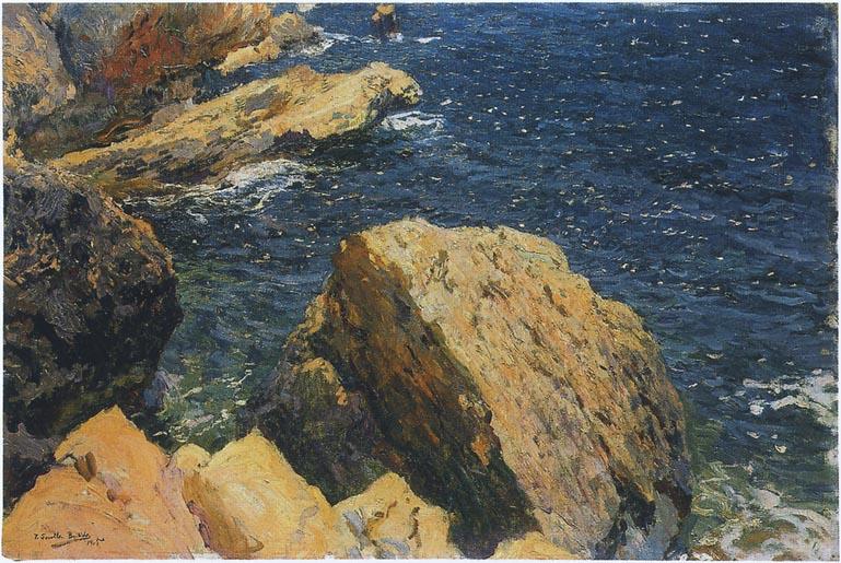顺序 手工油畫 角的岩石,贾维亚, 1905 通过 Joaquin Sorolla Y Bastida (1863-1923, Spain) | ArtsDot.com