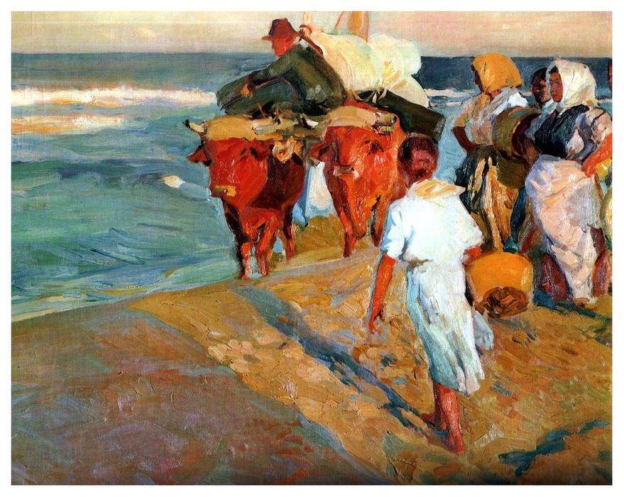 Order Paintings Reproductions Sacando la Barca by Joaquin Sorolla Y Bastida (1863-1923, Spain) | ArtsDot.com