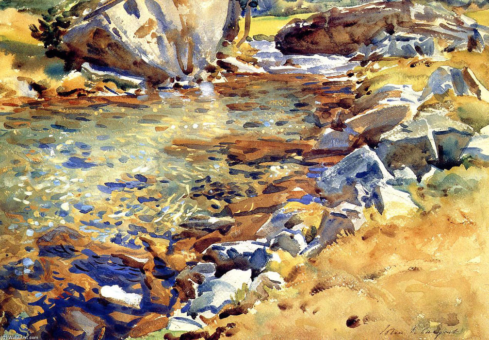 Order Oil Painting Replica Brook among Rocks, 1907 by John Singer Sargent (1856-1925, Italy) | ArtsDot.com