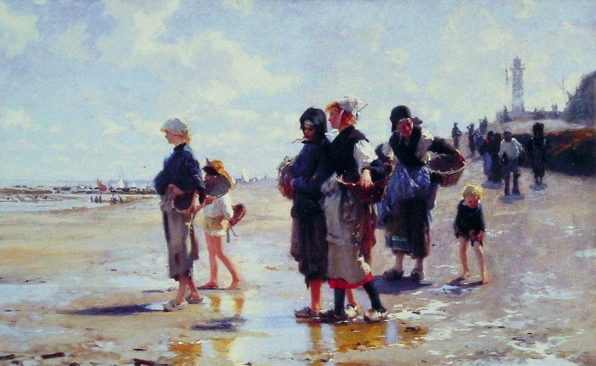Order Oil Painting Replica Oyster Gatherers of Cancale by John Singer Sargent (1856-1925, Italy) | ArtsDot.com