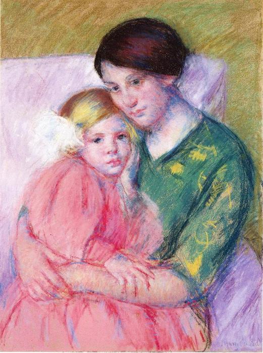 Order Oil Painting Replica Mother and Child Reading by Mary Stevenson Cassatt (1843-1926, United States) | ArtsDot.com