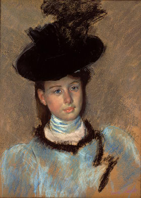 Order Art Reproductions The Black Hat by Mary Stevenson Cassatt (1843-1926, United States) | ArtsDot.com