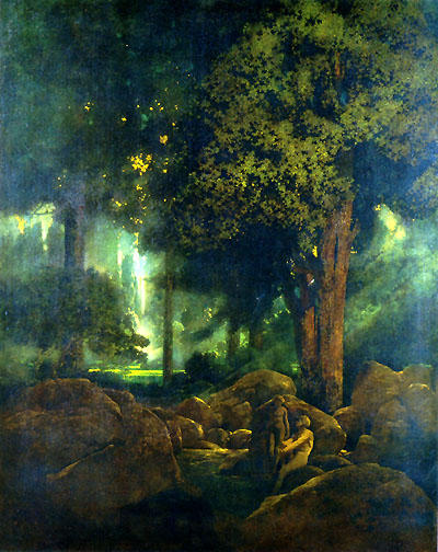 Order Oil Painting Replica Adam and Eve by Maxfield Parrish (Inspired By) (1870-1966, United States) | ArtsDot.com
