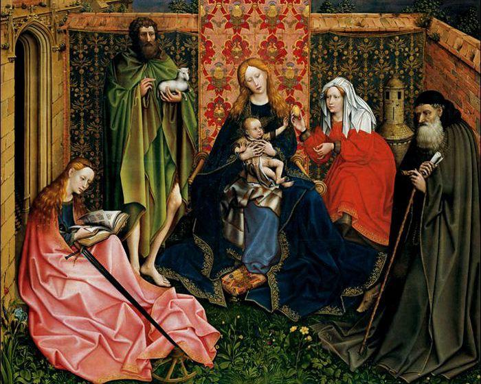 Order Oil Painting Replica Madonna and Child with Saints in an Enclosed Garden by Robert Campin (Master Of Flemalle) (1375-1444, France) | ArtsDot.com
