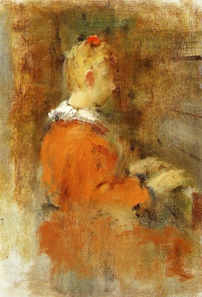 Order Art Reproductions Girl in Red at the Piano, 1888 by Theodore Robinson (1852-1896, United States) | ArtsDot.com