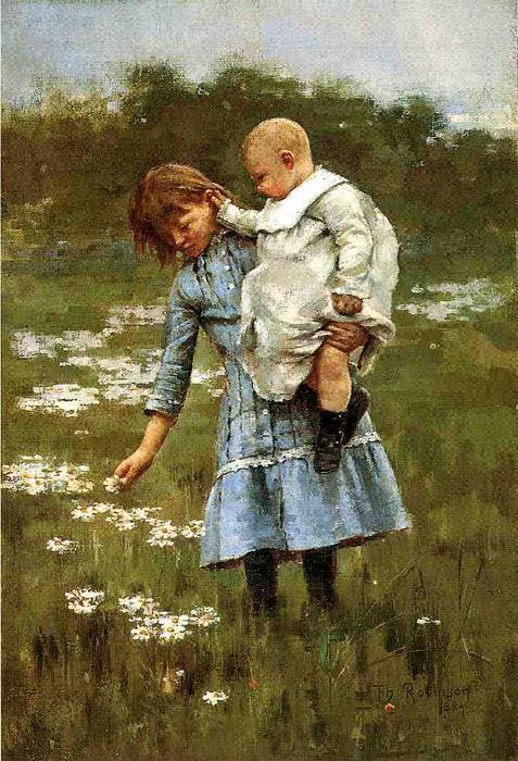 Order Paintings Reproductions In a Daisy Field, 1884 by Theodore Robinson (1852-1896, United States) | ArtsDot.com