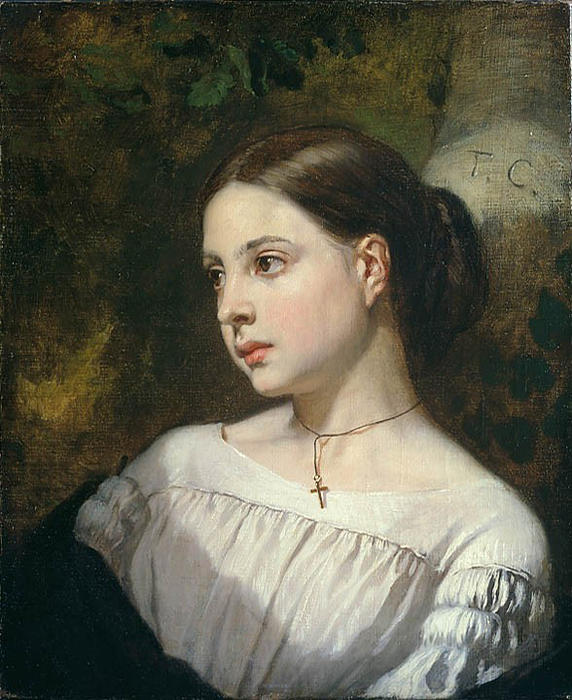 Order Oil Painting Replica Portrait of a Girl by Thomas Couture (1815-1879, France) | ArtsDot.com