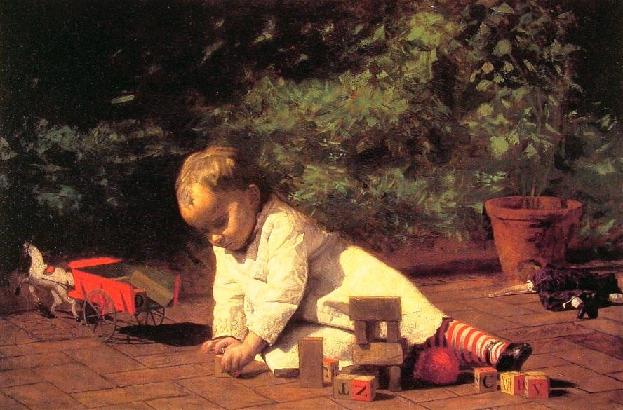 Order Paintings Reproductions Baby at Play by Thomas Eakins (1844-1916, United States) | ArtsDot.com