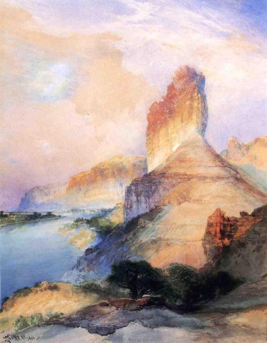 Order Oil Painting Replica Castle Butte, Green River, Wyoming by Thomas Moran (1837-1926, United Kingdom) | ArtsDot.com