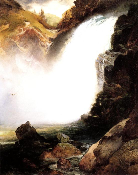 Order Paintings Reproductions Landscape with Waterfall, 1893 by Thomas Moran (1837-1926, United Kingdom) | ArtsDot.com