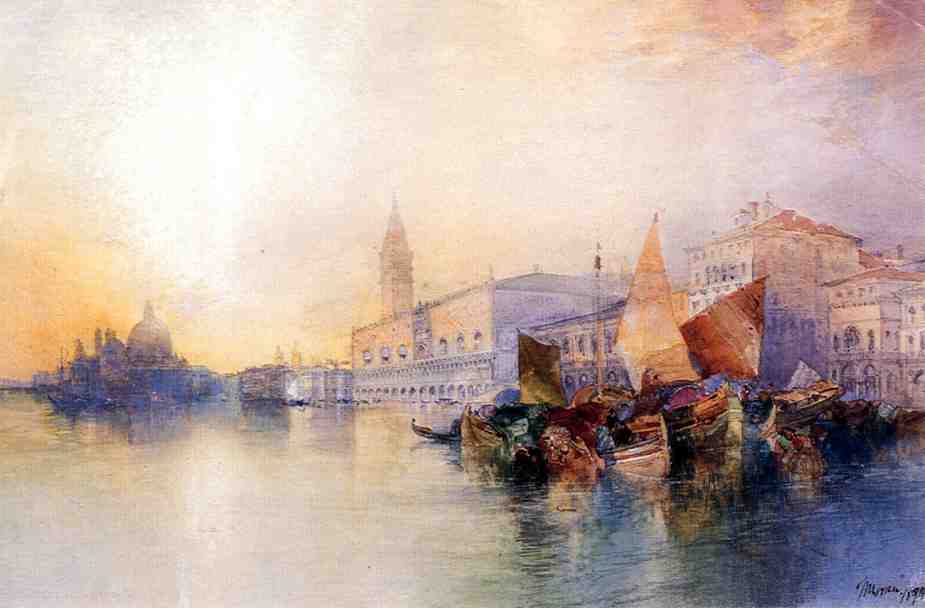 Order Artwork Replica Santa Maria and The Ducal Palace, Venice by Thomas Moran (1837-1926, United Kingdom) | ArtsDot.com