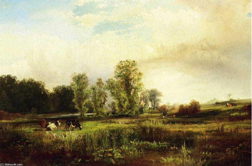 Order Art Reproductions Summer Landscape with Cows, 1856 by Thomas Moran (1837-1926, United Kingdom) | ArtsDot.com