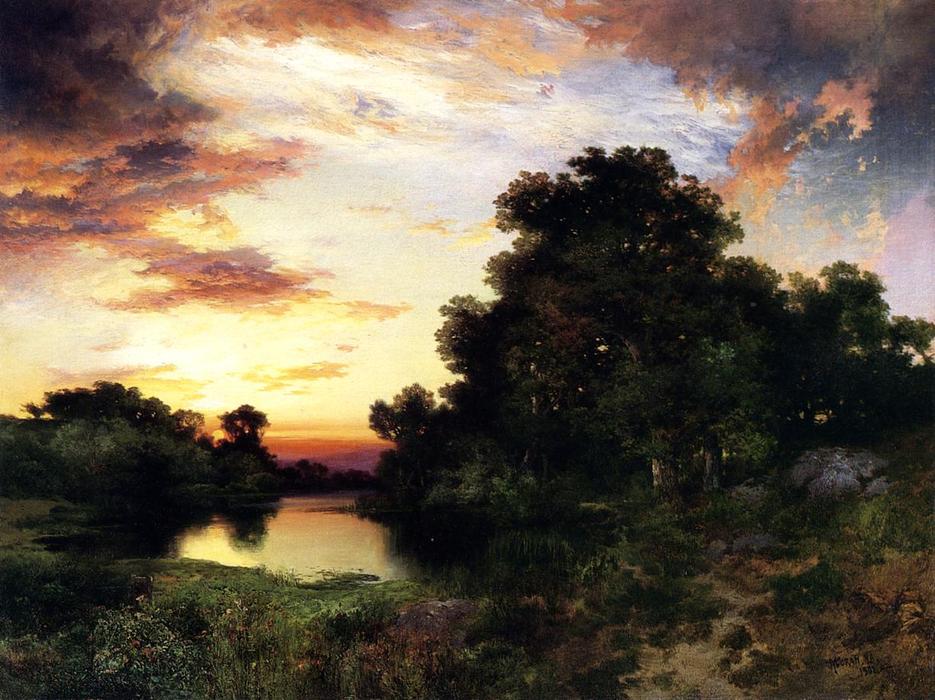 Order Oil Painting Replica Sunset on Long Island 1 by Thomas Moran (1837-1926, United Kingdom) | ArtsDot.com