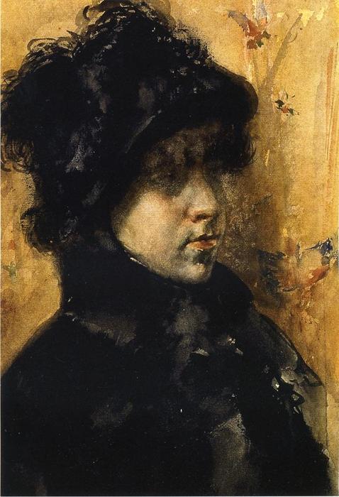 Buy Museum Art Reproductions A Portrait Study, 1880 by William Merritt Chase (1849-1916, United States) | ArtsDot.com