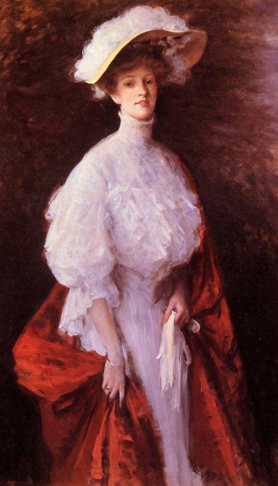 Buy Museum Art Reproductions Portrait of Miss Frances V. Earle by William Merritt Chase (1849-1916, United States) | ArtsDot.com