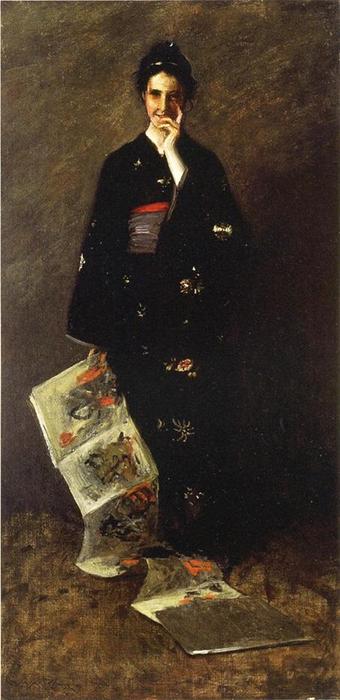 Order Paintings Reproductions The Japanese Book, 1900 by William Merritt Chase (1849-1916, United States) | ArtsDot.com