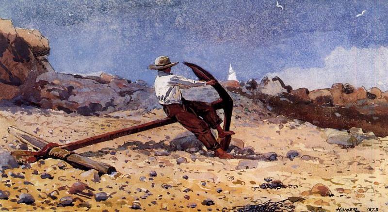 Order Oil Painting Replica Boy with Anchor by Winslow Homer (1836-1910, United States) | ArtsDot.com