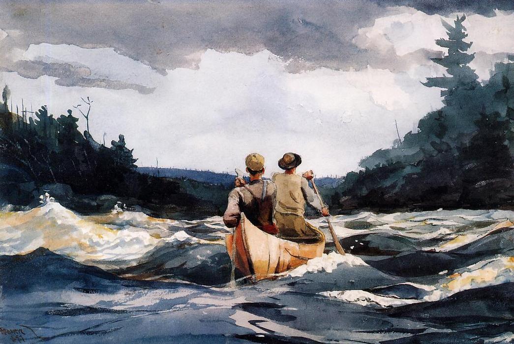 Buy Museum Art Reproductions Canoe in the rapids, 1897 by Winslow Homer (1836-1910, United States) | ArtsDot.com