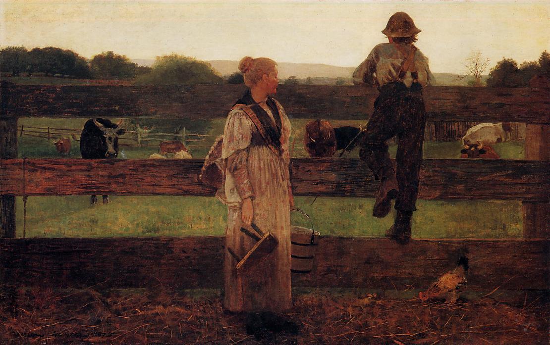 Order Oil Painting Replica Milking Time, 1875 by Winslow Homer (1836-1910, United States) | ArtsDot.com