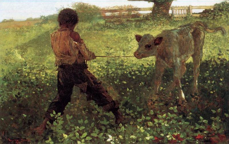 Order Oil Painting Replica The Unruly Calf, 1875 by Winslow Homer (1836-1910, United States) | ArtsDot.com