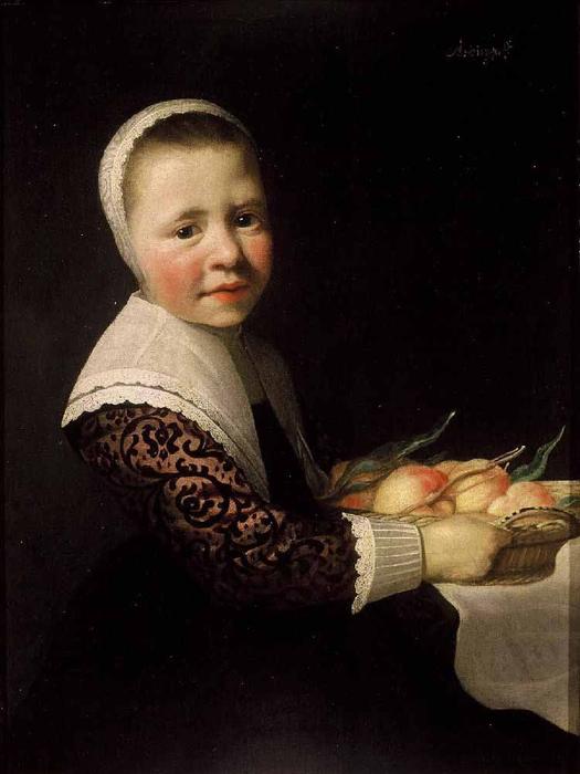 Order Art Reproductions Portrait of a girl with peaches by Aelbert Jacobsz Cuyp (1620-1695, Netherlands) | ArtsDot.com