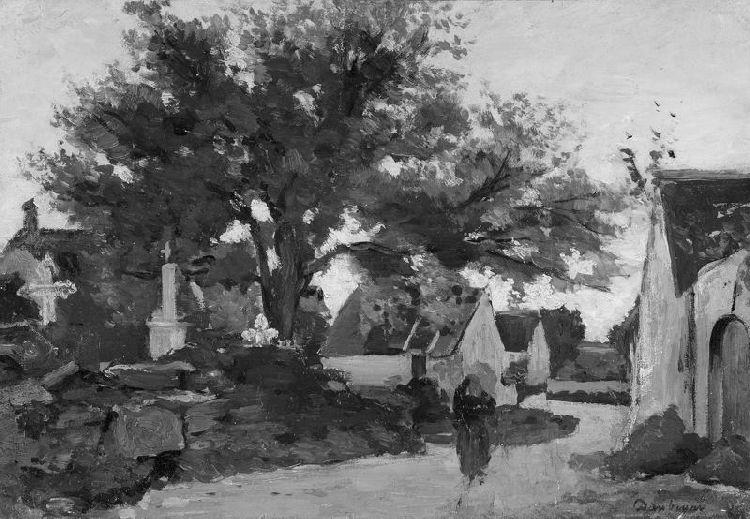 Order Oil Painting Replica Village in Brittany by Charles François Daubigny (1817-1878, France) | ArtsDot.com