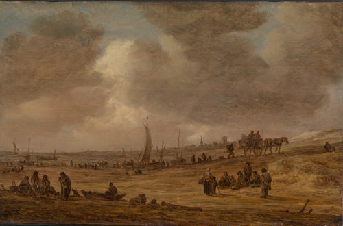 Order Paintings Reproductions A Beach with Fishing Boats by Jan Van Goyen (1596-1656, Netherlands) | ArtsDot.com