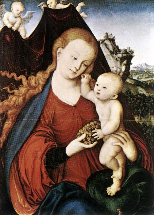 Order Paintings Reproductions Madonna and Child by Lucas Cranach The Elder (1472-1553, Germany) | ArtsDot.com