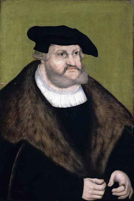 Order Art Reproductions Portrait of Elector Frederick the Wise in his Old Age, 1525 by Lucas Cranach The Elder (1472-1553, Germany) | ArtsDot.com