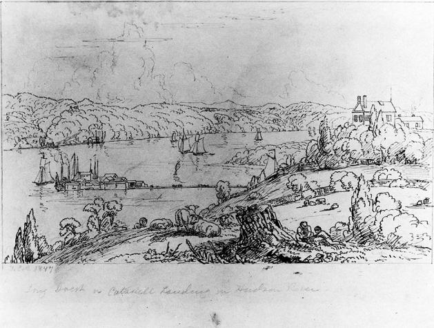 Order Oil Painting Replica Long Dock, Catskill Landing by Thomas Cole (1801-1848, United Kingdom) | ArtsDot.com