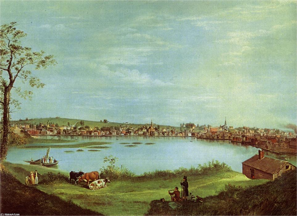 Order Paintings Reproductions Providence from Across the Cove by Alvan Fisher (1792-1863, United States) | ArtsDot.com