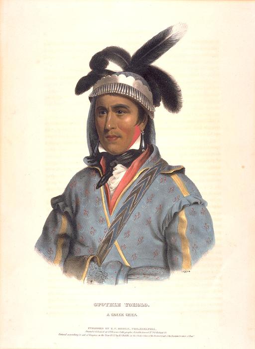 Order Paintings Reproductions OPOTHLE YOHOLO. A CREEK CHIEF by Charles Bird King (1785-1862, United States) | ArtsDot.com