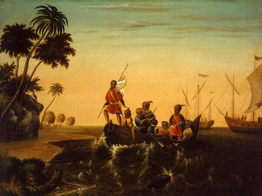Buy Museum Art Reproductions The Landing of Columbus by Edward Hicks (1780-1849, United States) | ArtsDot.com