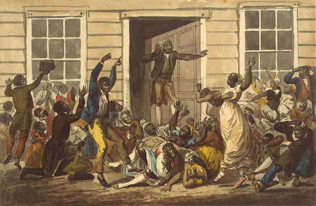 Order Paintings Reproductions Black People’s Prayer Meeting by John Lewis Krimmel (1786-1821, Germany) | ArtsDot.com