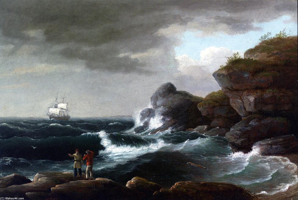Order Art Reproductions Coastal Scene, 1830 by Thomas Birch (1779-1851, United Kingdom) | ArtsDot.com