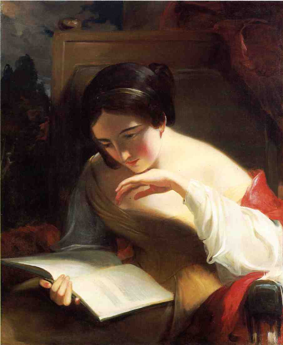 Order Oil Painting Replica Portrait of a Girl Reading, 1842 by Thomas Sully (1783-1872, United Kingdom) | ArtsDot.com