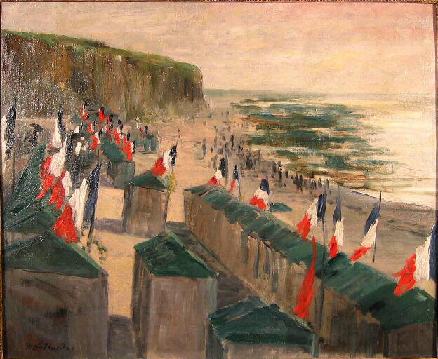 Buy Museum Art Reproductions Le 14 juillet sur une plage normande; fête nationale by Albert-Charles Lebourg (Albert-Marie Lebourg) (1849-1928, France) | ArtsDot.com