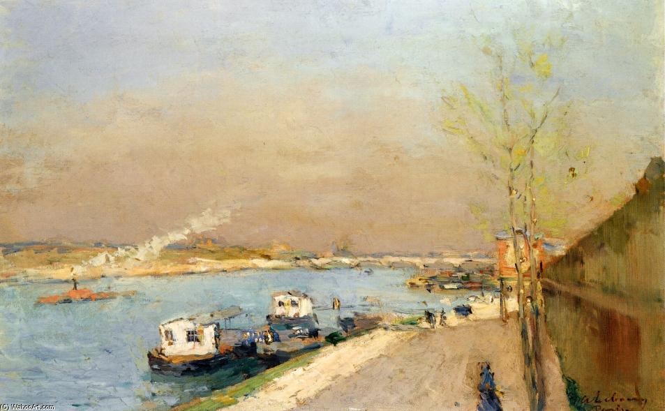 Buy Museum Art Reproductions Quay on the Seine, Spring Morning by Albert-Charles Lebourg (Albert-Marie Lebourg) (1849-1928, France) | ArtsDot.com