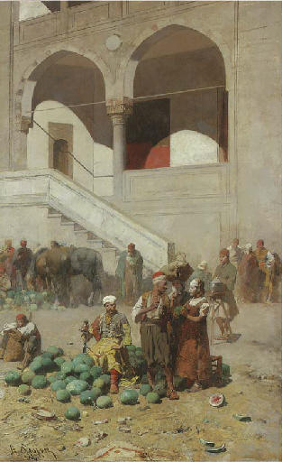 Buy Museum Art Reproductions A Syrian Market by Alberto Pasini (1826-1899, Italy) | ArtsDot.com