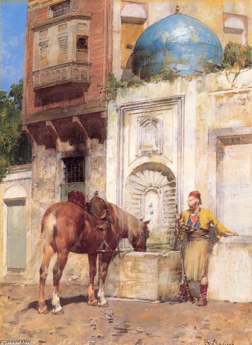 Order Oil Painting Replica At The Well by Alberto Pasini (1826-1899, Italy) | ArtsDot.com