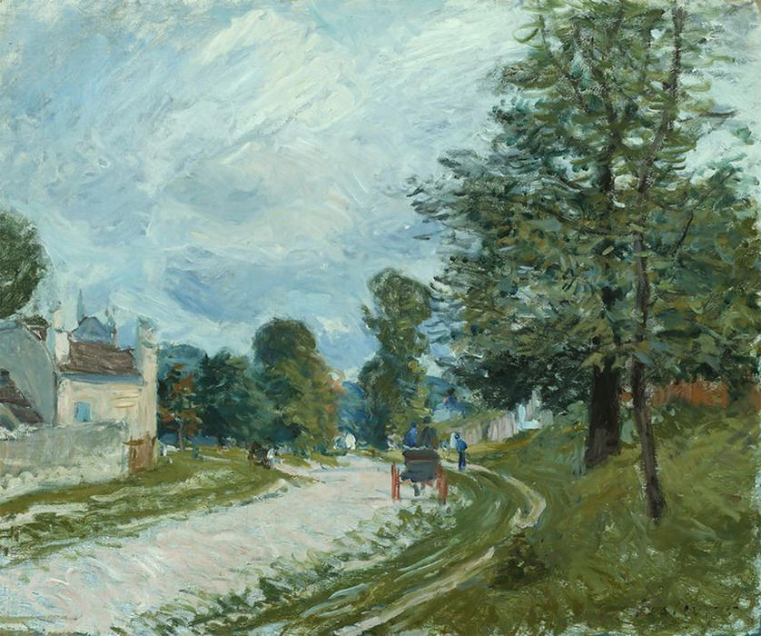 Buy Museum Art Reproductions A Turn in the Road, 1885 by Alfred Sisley (1839-1899, France) | ArtsDot.com