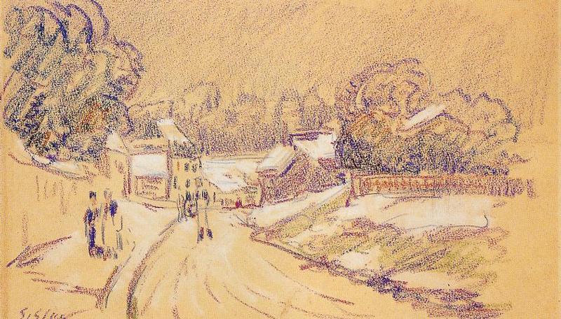 Order Oil Painting Replica Early Snow at Louveciennes 1 by Alfred Sisley (1839-1899, France) | ArtsDot.com