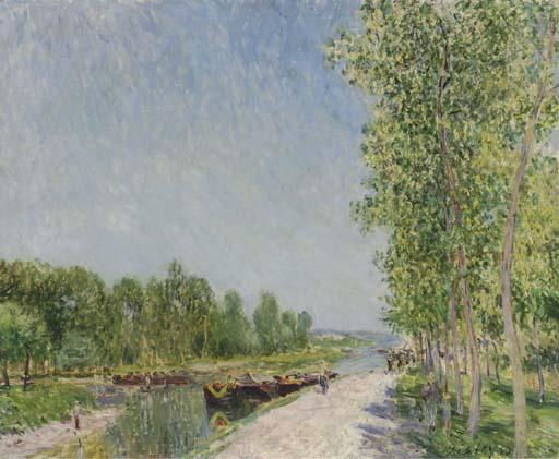 Order Oil Painting Replica On the Banks of the Loing Canal, 1883 by Alfred Sisley (1839-1899, France) | ArtsDot.com