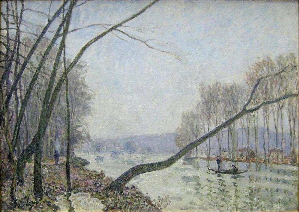 Buy Museum Art Reproductions The Banks of the Seine in Autumn by Alfred Sisley (1839-1899, France) | ArtsDot.com
