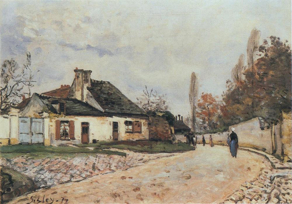 Order Oil Painting Replica Voisins Street in Louveciennes by Alfred Sisley (1839-1899, France) | ArtsDot.com