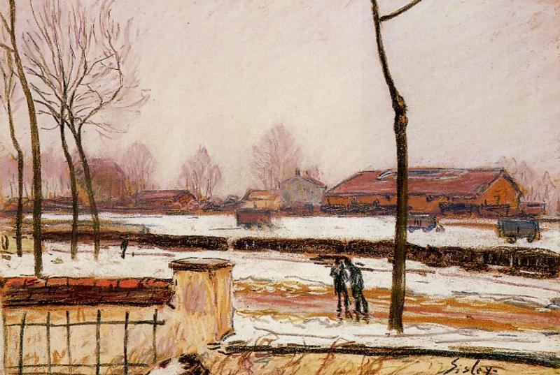 Buy Museum Art Reproductions Winter Landscape, Moret by Alfred Sisley (1839-1899, France) | ArtsDot.com