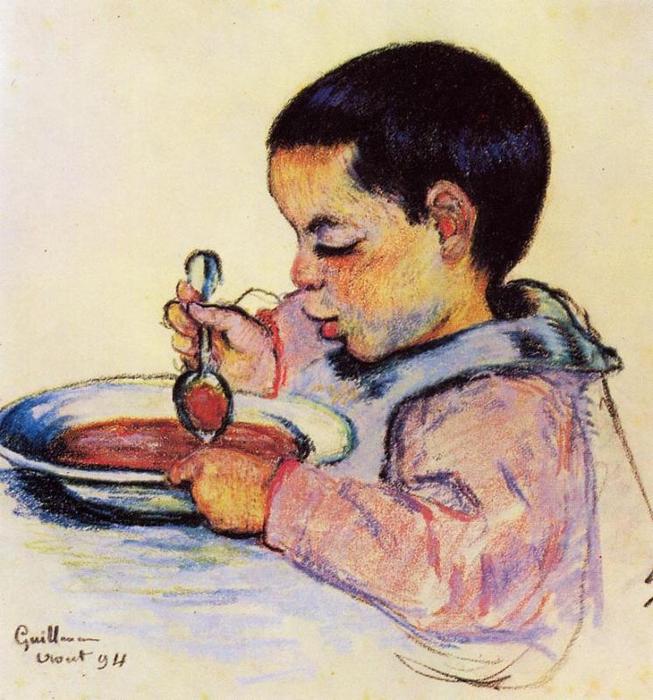 Order Artwork Replica Child Eating Soup, 1894 by Jean Baptiste Armand Guillaumin (1841-1927, France) | ArtsDot.com