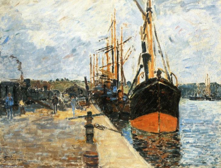 Order Paintings Reproductions The Quay at Rouen, 1882 by Jean Baptiste Armand Guillaumin (1841-1927, France) | ArtsDot.com